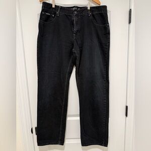 Boss Men's Dark Charcoal Relaxed Jeans Size 42x34